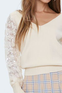 NUDE Ribbed Sequin-Sleeve Sweater, image 5