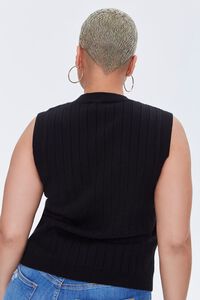 BLACK Plus Size Ribbed Sleeveless Sweater, image 3