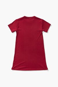 BURGUNDY Girls Ribbed T-Shirt Dress (Kids), image 2