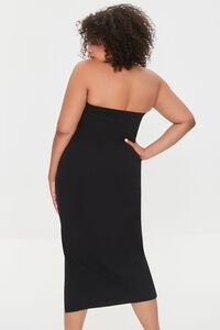 BLACK Plus Size Tube Slit Dress, image 3