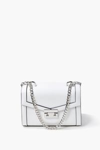 WHITE Structured Piped-Trim Crossbody Bag, image 2