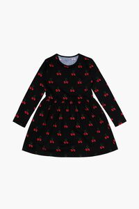 BLACK/MULTI Girls Cherry Print Dress (Kids), image 1