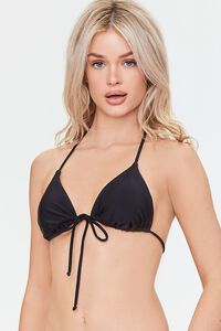 BLACK Triangle Halter Bikini Top, image 1