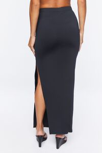BLACK Leg-Slit Maxi Skirt, image 4