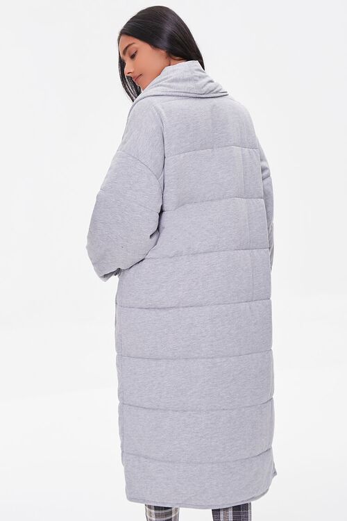 HEATHER GREY Quilted Open-Front Duster Coat, image 3