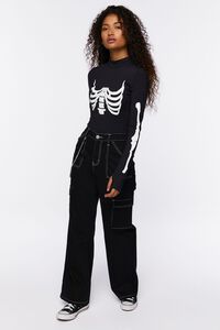 BLACK/WHITE Skeleton Graphic Bodysuit, image 4