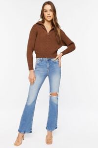 CHOCOLATE Ribbed Half-Zip Sweater, image 4