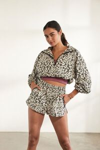 BLACK/WHITE Active Floral Cropped Anorak, image 1