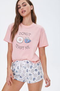 Doughnut Tee & Shorts Pajama Set, image 1