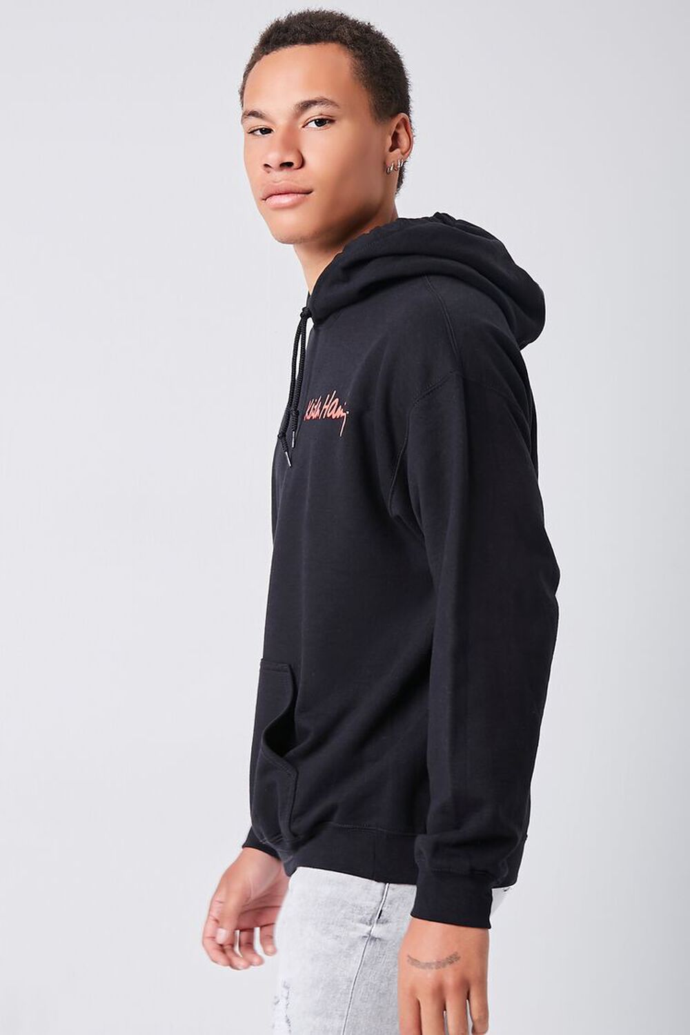 BLACK/RED Keith Haring Graphic Hoodie, image 2