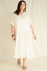 Plus Size Shirt Swim Cover-Up Kimono, image 4