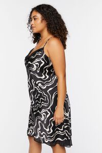 BLACK/WHITE Plus Size Abstract Print Slip Dress, image 3