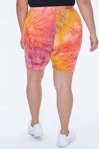 ORANGE/MULTI Plus Size Tie-Dye Biker Shorts, image 4