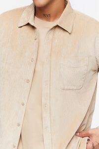 TAUPE Corduroy Button-Front Shirt, image 5