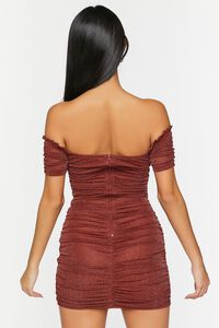 BROWN Glitter Knit Off-the-Shoulder Mini Dress, image 3