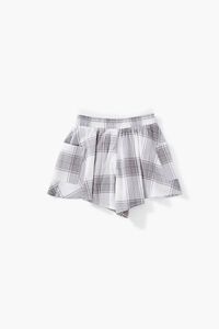 CREAM/GREY Girls Plaid Flounce Shorts (Kids), image 2
