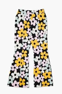 BLACK/MULTI Girls Flower Print Flare-Leg Pants (Kids), image 2