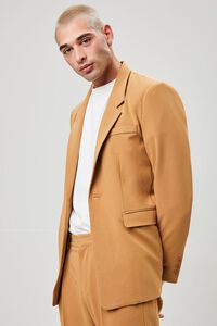 BROWN Notched Button-Front Blazer, image 6