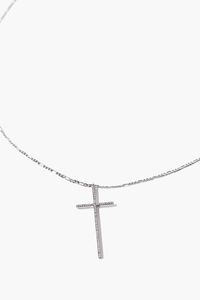 SILVER Rhinestone Cross Necklace, image 3
