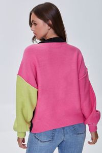 BLACK/MULTI Colorblock Drop-Shoulder Sweater, image 3