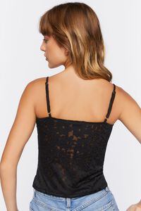 BLACK Floral Lace Ruched Cami, image 3