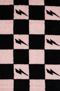 PINK/BLACK Checkered Plush Blanket, image 7