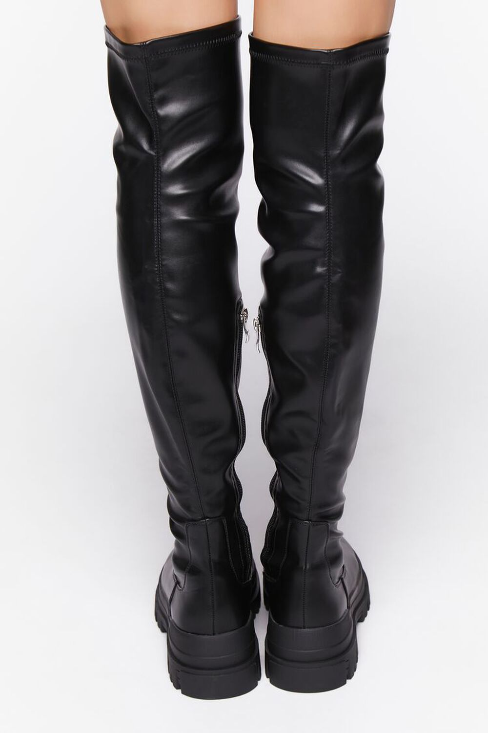 BLACK Over-the-Knee Lug-Sole Boots, image 3