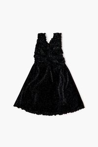 BLACK/SILVER Girls Glitter Sleeveless Mini Dress (Kids), image 2