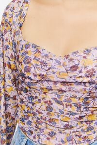 ROSEWATER/MULTI Ruched Floral Print Top, image 5
