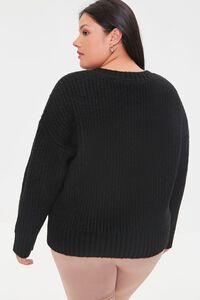 BLACK Plus Size Marled Knit Sweater, image 3