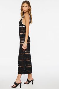 BLACK Crochet Semi-Sheer Midi Dress, image 2