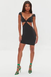 BLACK Cutout O-Ring Bodycon Mini Dress, image 4