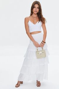 WHITE Tiered Ruffled Maxi Skirt, image 5