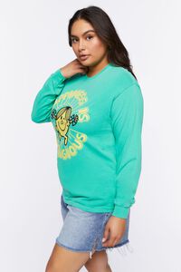 GREEN/MULTI Plus Size Happiness Graphic Long-Sleeve Tee, image 2