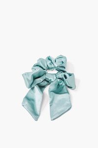 TEAL Satin Bow Scrunchie, image 1