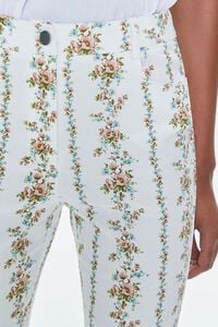 WHITE/MULTI Floral Print High-Rise Flare Pants, image 5