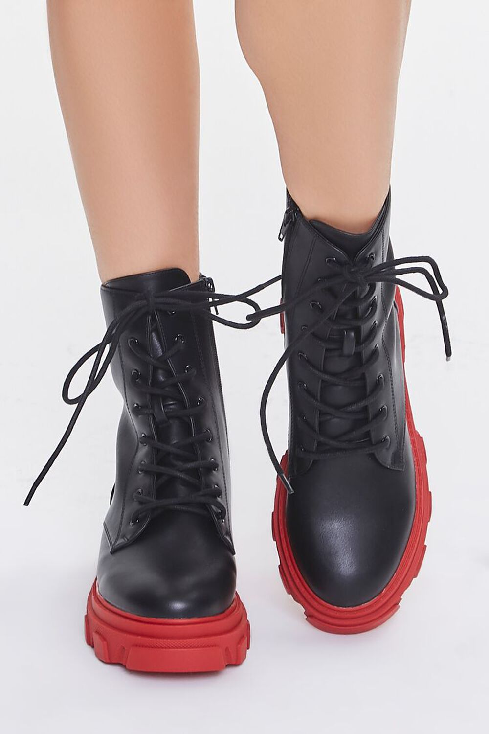 Colorblock Lace-Up Booties