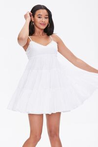 WHITE Tiered Fit & Flare Mini Dress, image 5