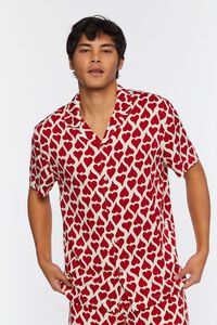 WHITE/RED Heart Print Short-Sleeve Shirt, image 2