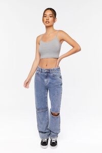 HEATHER GREY Cotton-Blend Cropped Cami, image 4