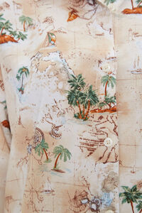 CREAM/MULTI Map & Palm Tree Print Shirt, image 3