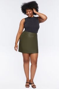 CYPRESS  Plus Size Faux Leather Mini Skirt, image 5
