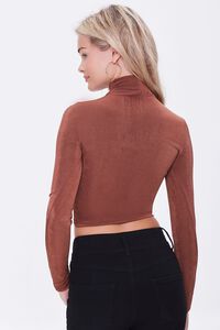 Slinky Ruched Drawstring Crop Top, image 3
