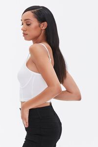 WHITE Ribbed Bustier Crop Top, image 2