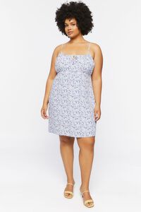 BLUE/MULTI Plus Size Floral Print Cami Mini Dress, image 4