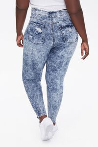 BLUE Plus Size Bleached Skinny Jeans, image 4