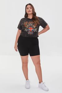 CHARCOAL/MULTI Plus Size Cropped Def Leppard Graphic Tee, image 4