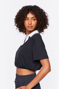BLACK/WHITE Active Contrast-Trim Cropped Tee, image 2