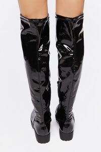 BLACK Faux Patent Leather Over-the-Knee Boots, image 3