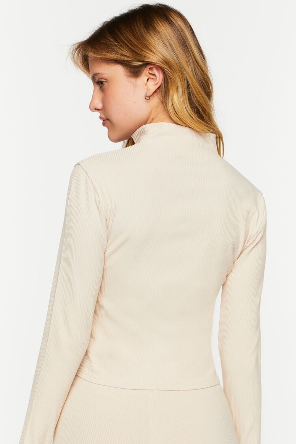 WINTER WHEAT Ribbed Zip-Up Top, image 3